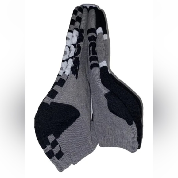 Neff No Show Socks 3 Pair Men 6.5-12 Gray Black w Logo Checkered Skate BMX Ride - Picture 5 of 12
